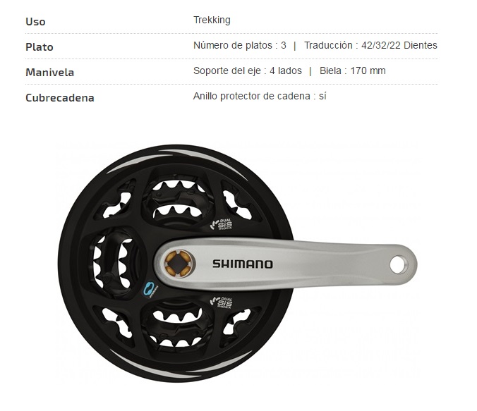 PLATOS BIELAS SHIMANO VTT 170 ALTUS 7/8V 42-32-22